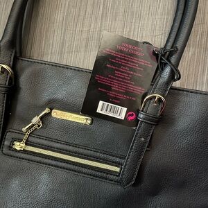 Juicy Couture Black Shoulder Bag with Gold Accents